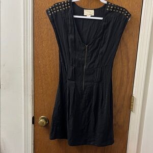 Chic Black Studded Mini Dress